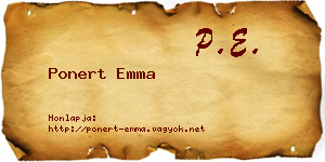 Ponert Emma névjegykártya